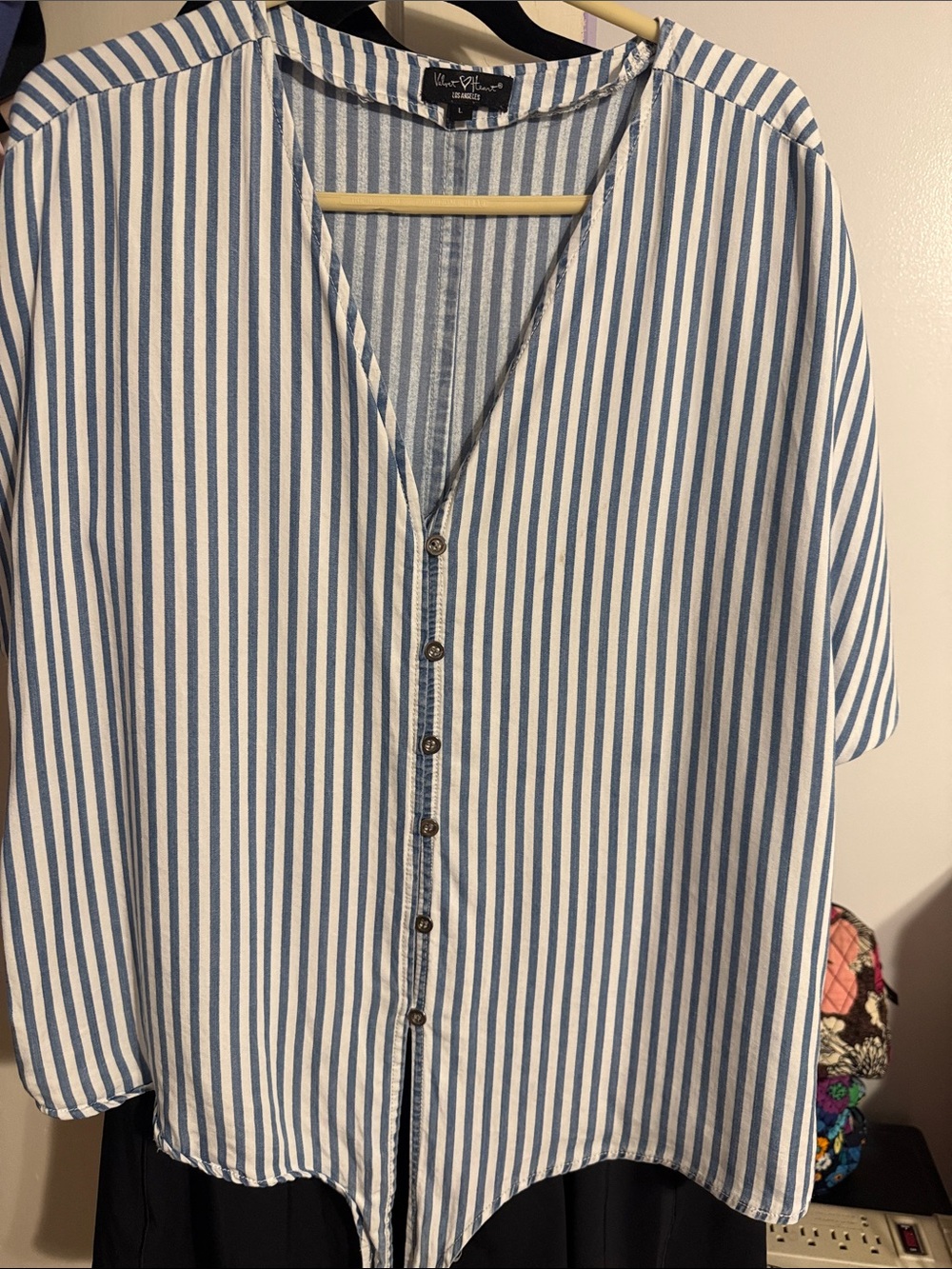 Blue & White Vertical Stripe Button-Down Shirt